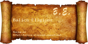 Balics Eligiusz névjegykártya
